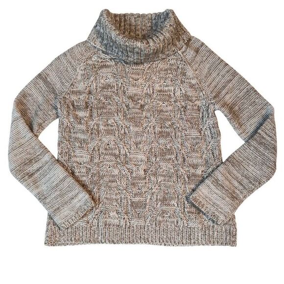 Coldwater Creek Turtleneck Sweater Cable Metallic Lurex Throughout Medium - Picture 1 of 6
